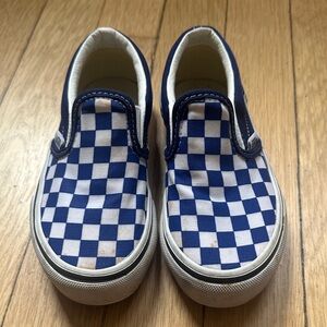 Vans Kids Blue and White Checkered Sneakers
